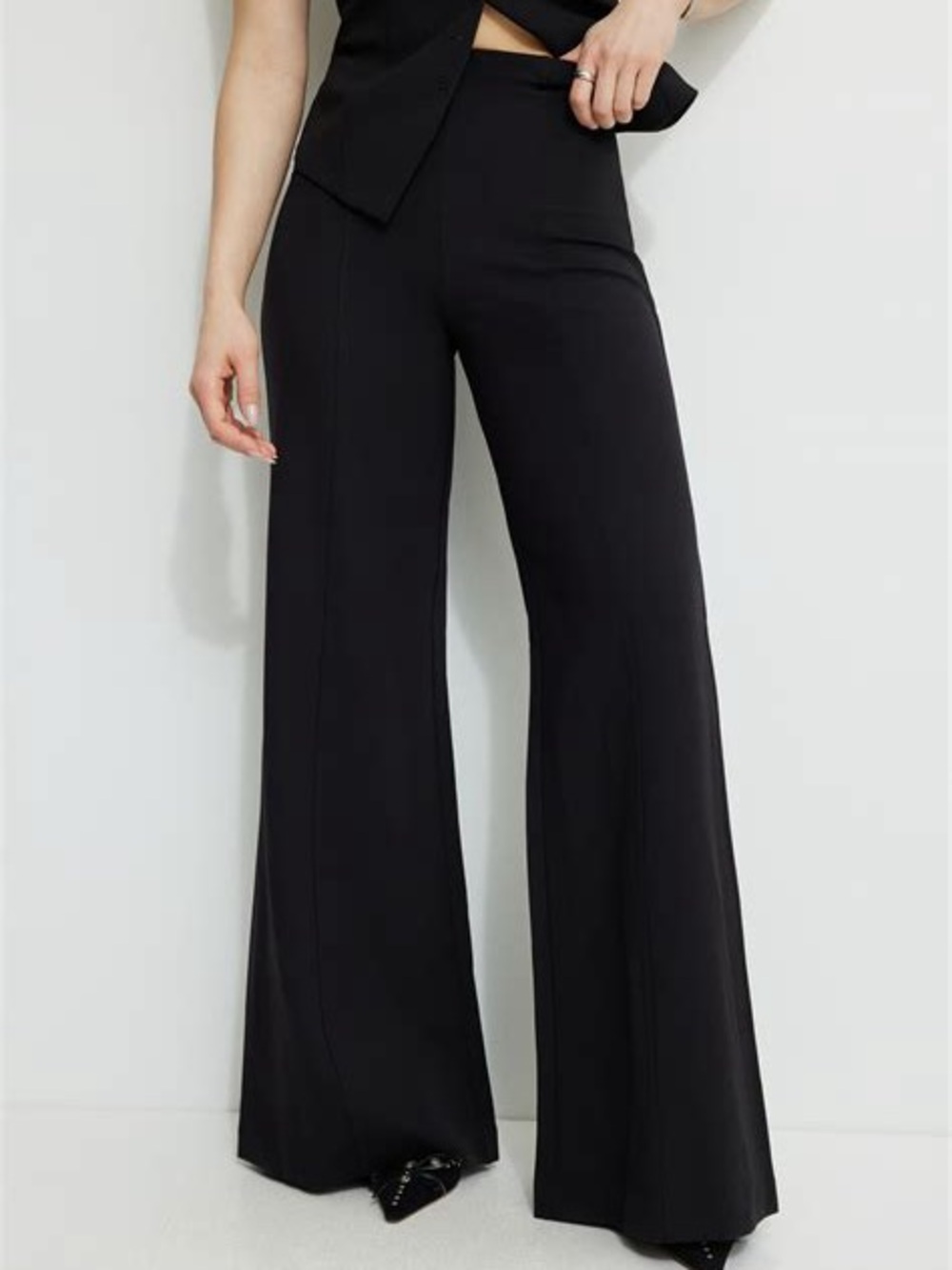 Wide Leg Ponte Pants - Black Dynamite